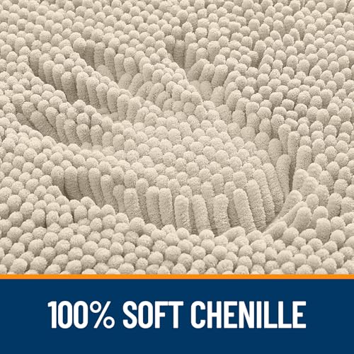 Image of OLANLY Large Bathroom Rugs 40x24, Extra Soft Absorbent Chenille Bath Rugs, Rubber Backing Quick Dry, Machine Washable Bath Mats for Bathroom Floor, Tub and Shower, Home Decor Accessories, Sand