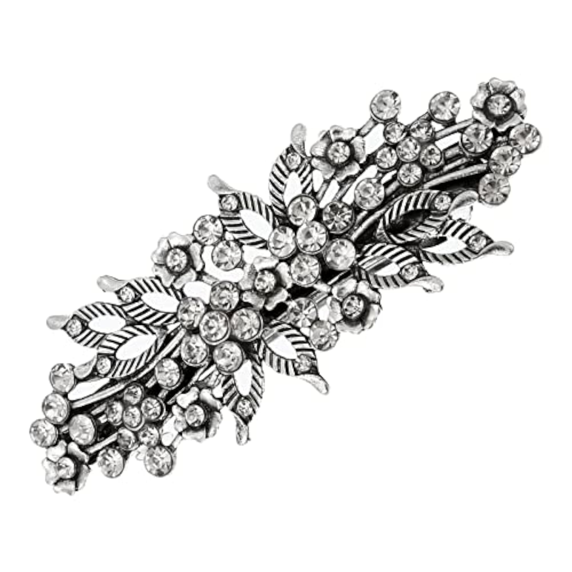 5pc Retro Crystal Hair Barrette Clip Set