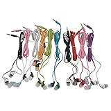 JustJamz Kidz 2.0 Color Call with Mic Stereo Earbud Headphones Heavy Bass Earphone Mixed Colors - 100 Pack