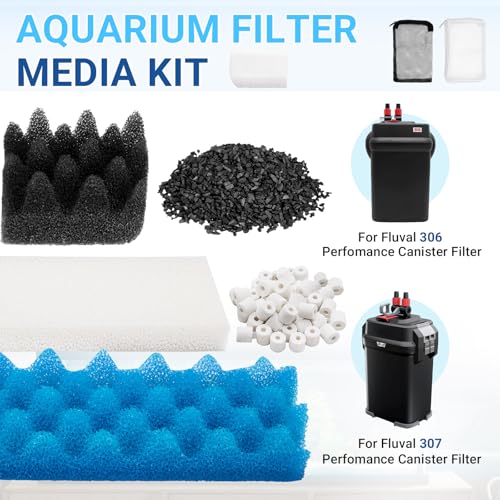 Image of 38 Pack Filter Media Kit Compatible with Fluval 306 307 Canister Filters | Aquarium 306 /307 Maintenance Bundle including Bio Foam, Activated Carbon & Ceramic Ring, Easy Installation