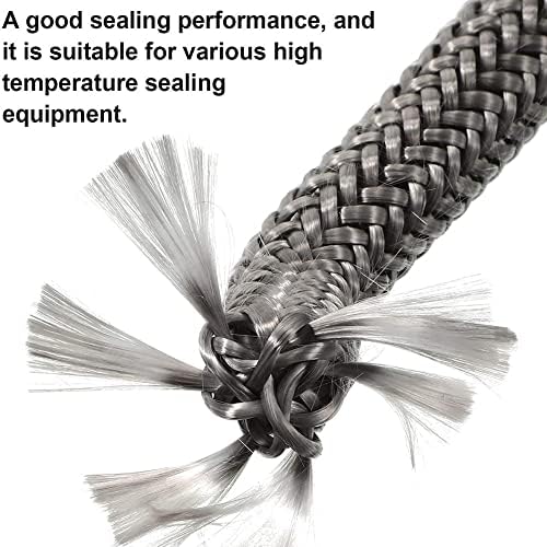 HpLive Black Stove Rope Kit 10Mm X 2M Long, Fire Seal Rope Self Adhesive Wood Burner Wood Burner Rope Glass Seal Flat Tape Fire Gasket