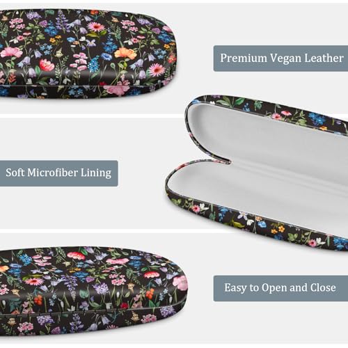 Image of FINTIE Hard Shell Eyeglasses Case, Portable Protective Glasses Cover Eyeglass Holder Box with Cleaning Cloth for Men Women