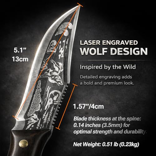 Fixed Blade Hunting Knife Set w/ Sheath 10.2” Outdoor Survival Knife - image 7