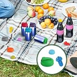 TPTGIAR 18 Stück Getränkedosen Verschluss, Silikon Bierflaschenverschluss, Flaschenverschluss Bierflaschen Wiederverwendbare, Bunt Dosendeckel, Silikon Deckel für Dosen, für Bier Saft ＆ Glasflaschen