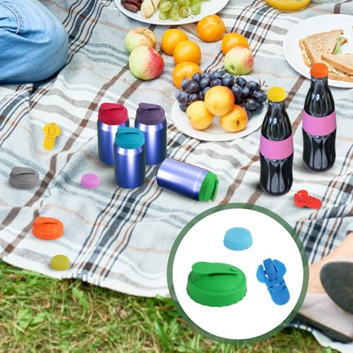 TPTGIAR 18 Stück Getränkedosen Verschluss, Silikon Bierflaschenverschluss, Flaschenverschluss Bierflaschen Wiederverwendbare, Bunt Dosendeckel, Silikon Deckel für Dosen, für Bier Saft & Glasflaschen