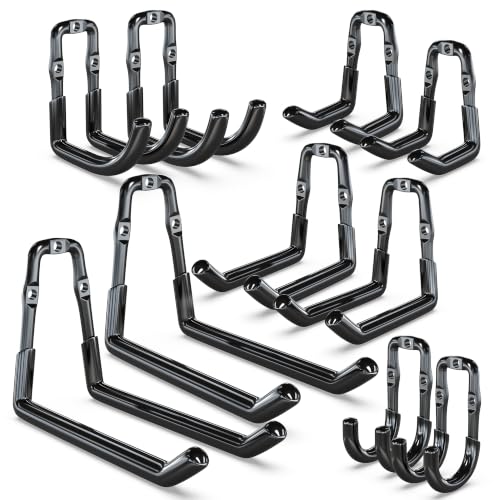 Image of 3-H Garage Hooks, Heavy Duty 10 Pack Wall Mount Storage Organizer