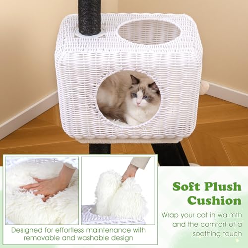 Árbol para gatos de ratán de 43 pulgadas PETSITE miniatura 4