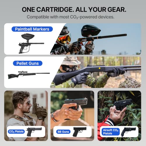 12g CO2 Cartridges for Paintball - CO2 Cylinder CO2 Cartridges for Air Gun, Airsoft, Pepper Gun P2P HDP 50 Compact - Image 4