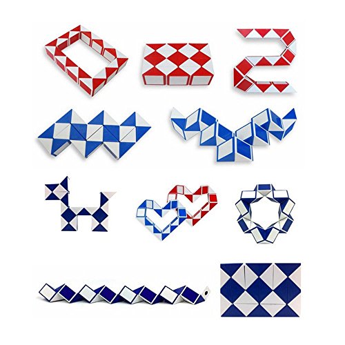 Muised Fidget Toys Mini Magic Snake Puzzle Cube Adult Kids Gifts for Christmas Toy 2023 Magic Snake Cube Twist Puzzle 24 Wedges Kids Gift Stress Relief Toy Sensory Toy for Kids School Party