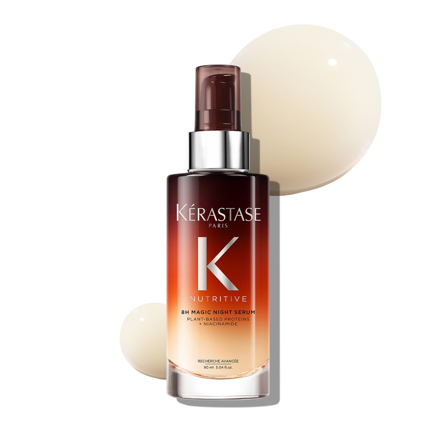 Kérastase Nutritive 8H Magic Night Hair Serum 90ml | Nourishing Overnight Hair Serum for Dry Hair | Infused with Plant-Based Proteins, Niacinamide & Glycerin
