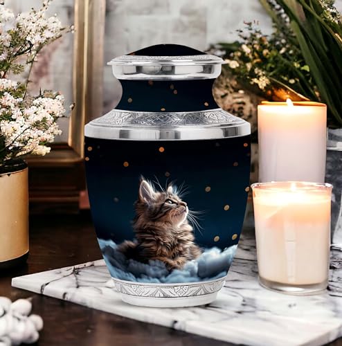 Image of Stargazer's Pet Urn Cat Urns for Ashes - Urns for Burial - Urns for Sale - Cremation Companion Urns - Funeral Ashes Urn - Cremains Containers (10 inch)