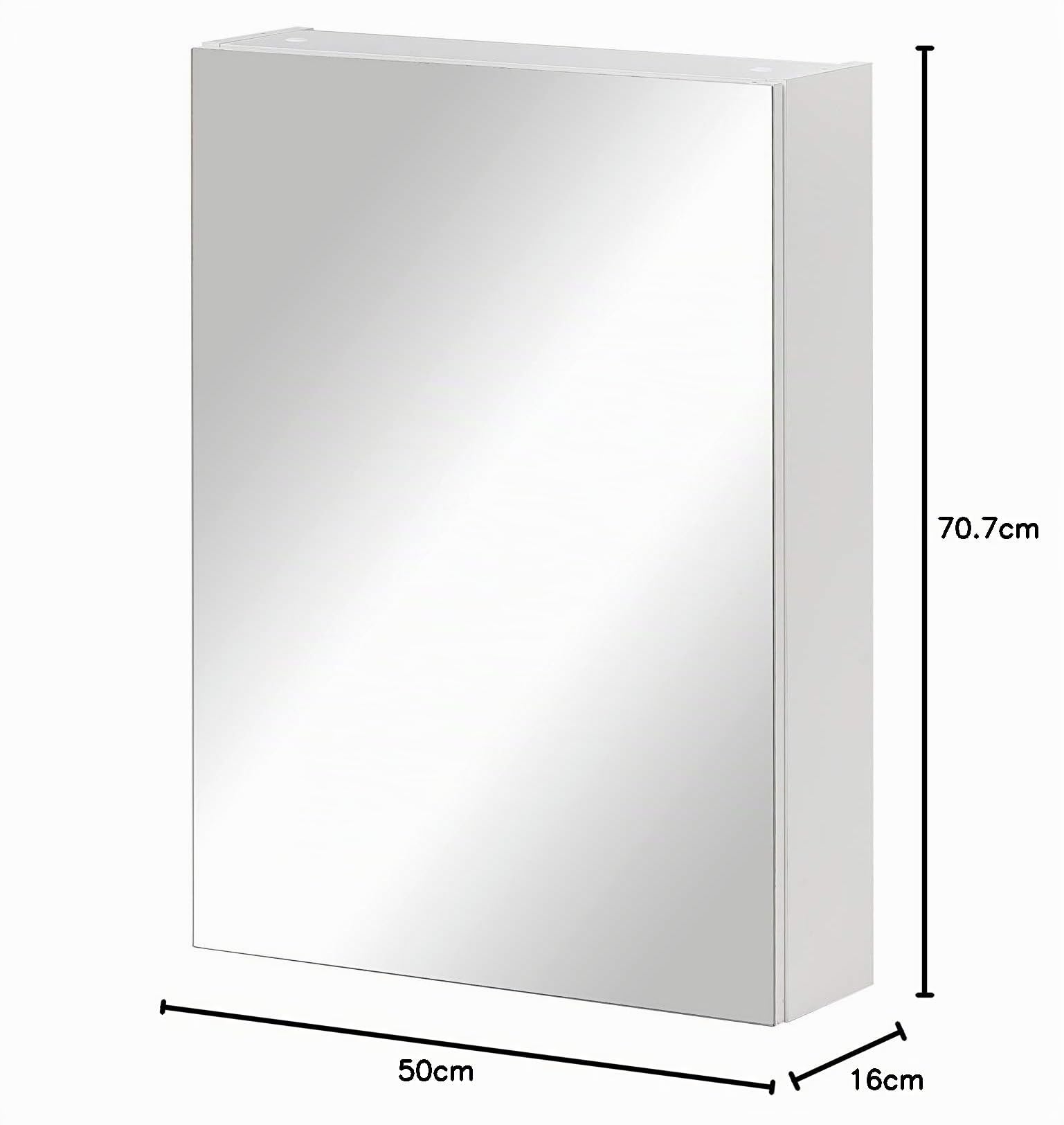 Schildmeyer Basic 146427 Armoire De Toilette avec Miroir, Blanc Brillant, 50 x 16 x 75 cm