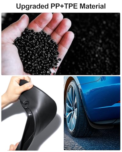Image of 4PCS All Weather Mud Flaps for Tesla Model Y Juniper 2025-2027 Accessories Splash Guards Fenders No Drilling No Tape Mudflaps Protector Model Y Mud Guards PP+TPE Material Enhanced Thicker Version