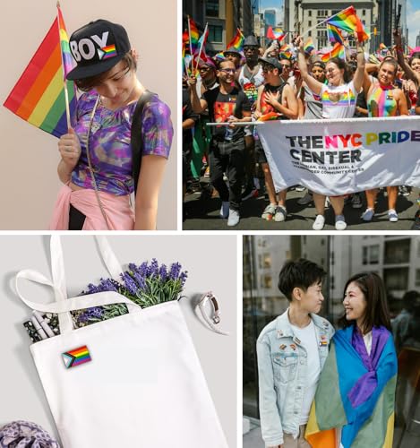 Arturbo Progress Pride Flag Pin LGBTQ Rainbow Enamel Lapel Pins Metal Funny Badges Brooch for Backpacks Hats Bags Lanyards Holiday Gifts Decoration — view 4