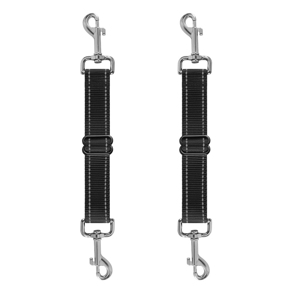 Dog Safety Collar Clips,2 Pcs Adjustable Reflective Pet Puppy Collars Connector Double Ended Clip Strap for Dog Harness to Collar Safety Clip