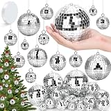 34 Pcs Disco Balls with Hanging Line, 6 Sizes Mini Disco Balls Decor