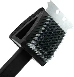 Limpa Grelha 3 em 1 Raspador, Escova de Aço e Bucha - Solução Completa para sua Churrasqueira e Outras Grelhas