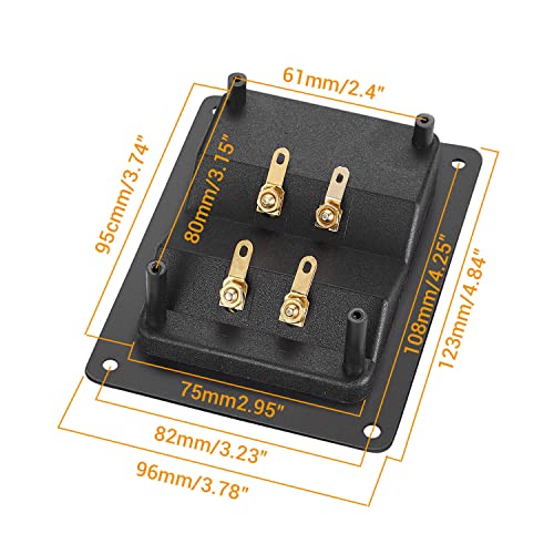 Facmogu Caja terminal 4 vías para altavoz, 2 piezas miniatura 2