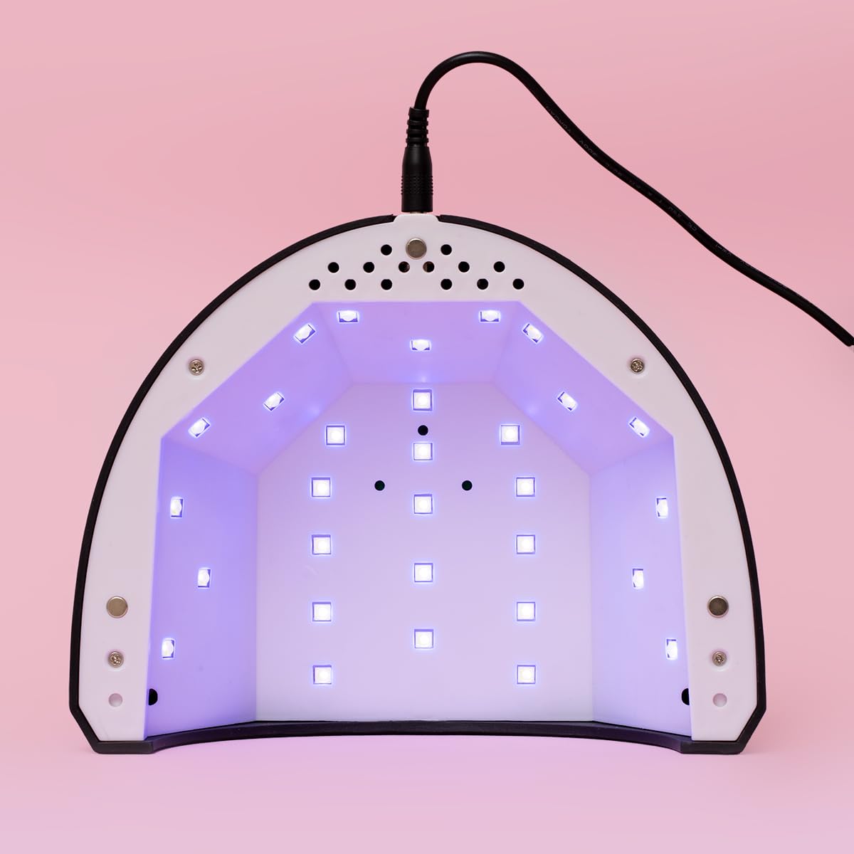 Semilac Lámpara UV LED 24 W/48 W All Black – Lámpara de uñas con LED dual, temporizador, sensor de movimiento y modo de bajo calor