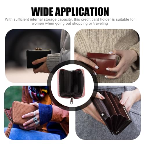 Homoyoyo Accordion Zipper Card Holder Wallet for Women Large Capacity Business Card Organizer RFID Protection Compact Zipper Purse for Outdoor Shopping and Travel4
