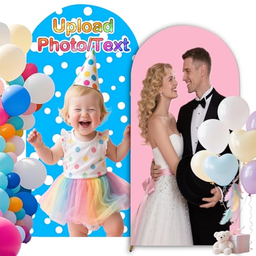 Telón de fondo personalizado, cubierta de arco personalizada para fiestas (3.9 x 4.9 x 6.6 x 7.2 pies)