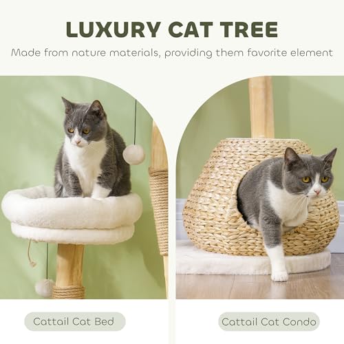 Torre para gatos PawHut interior 20.9x15.7x40.6 pulg miniatura 4