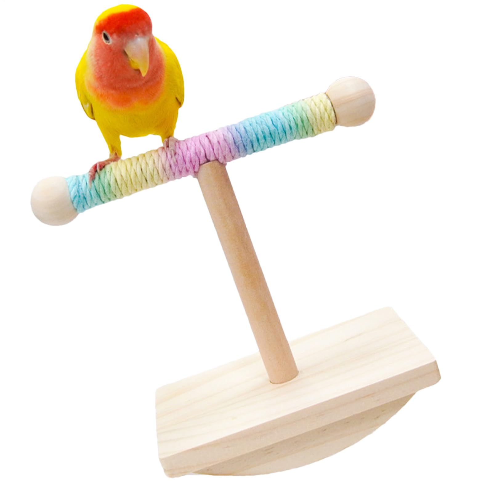 Cavalletto per uccelli, in legno antiscivolo, resistente ai morsi, struttura naturale, marrone, strumento per animali domestici, per pappagalli, pappagalli, gabbie e molto altro ancora in interni ed