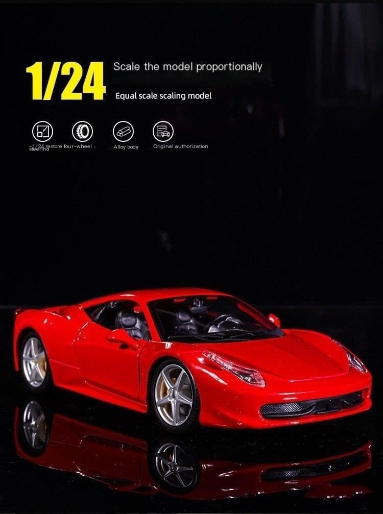 1:24 458 488 alloy racing car model red car model(488PISTA Blue)
