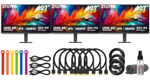 Image of LG Ultrafine U7 27 inch UHD 4K IPS Monitors 27U711-B | 3-Pack Bundle + More |