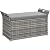 YITAHOME 90 Gallon Outdoor Wicker Storage Bench w/Cushion, Large PE Rattan Deck Storage Box w/Handles & Hydraulics for Patio Furniture, Cushions, Garden Tools, Pool & Sports Equipment, Gray
