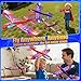 Cool Airplane Launcher Toy with Glowing Eyes & Web-Pattern Wings,2 Flight Modes Outdoor Games for Kids,Boys Toys Age 3-12,Birthday Gifts for 3 4 5 6 7 8 9 10 11 12 Year Old,Kids Gift(Red&Blue&Black)