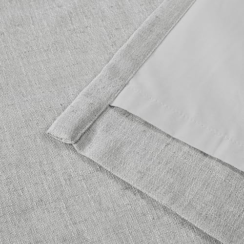Image of Vision Home Light Gray Pinch Pleated Full Blackout Curtains Linen Blended Room Darkening Curtain Panels 102 inch for Living Room Bedroom Thermal Insulated Pinch Pleat Drapes with Hooks 40 inch Wx102 Lx2