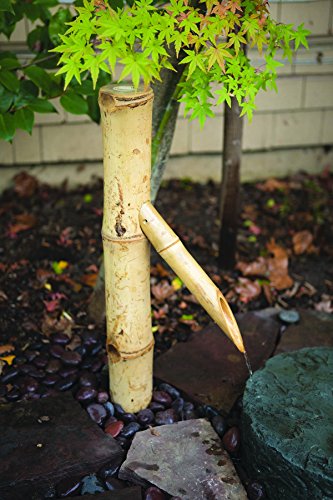 Bamboo Accents Water Fountain with Pump, Outdoor Fountain Kit, 24” Tall Mid-Spout Design Outside Fountain and Waterfall, Split-Resistant, DIY Japanese Bamboo Fountain