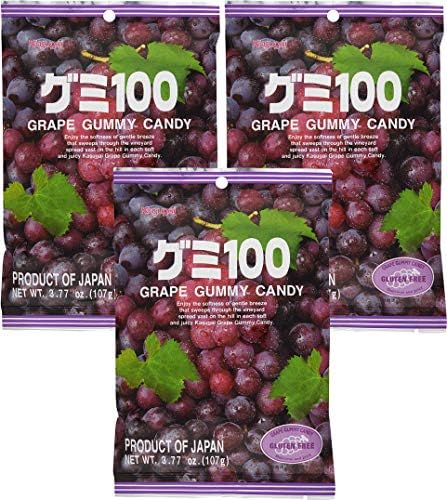 Kasugai Grape Gummy Candy 3.77oz (3 Pack)