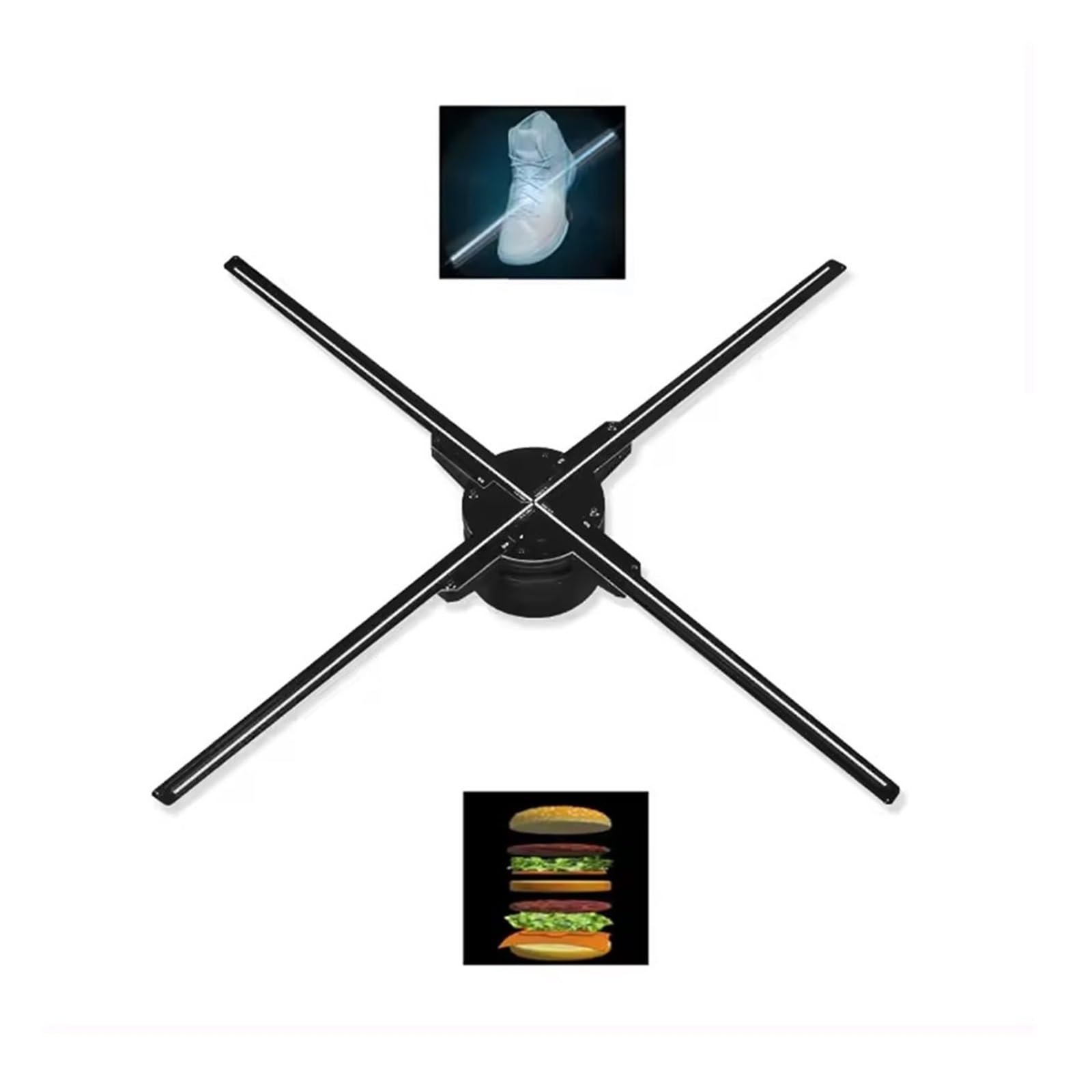 Éventail Holographique Ventilateur Holographique 3D De 65 Cm, Affichage Vidéo For La Publicité, Projecteur 32 Go 65x