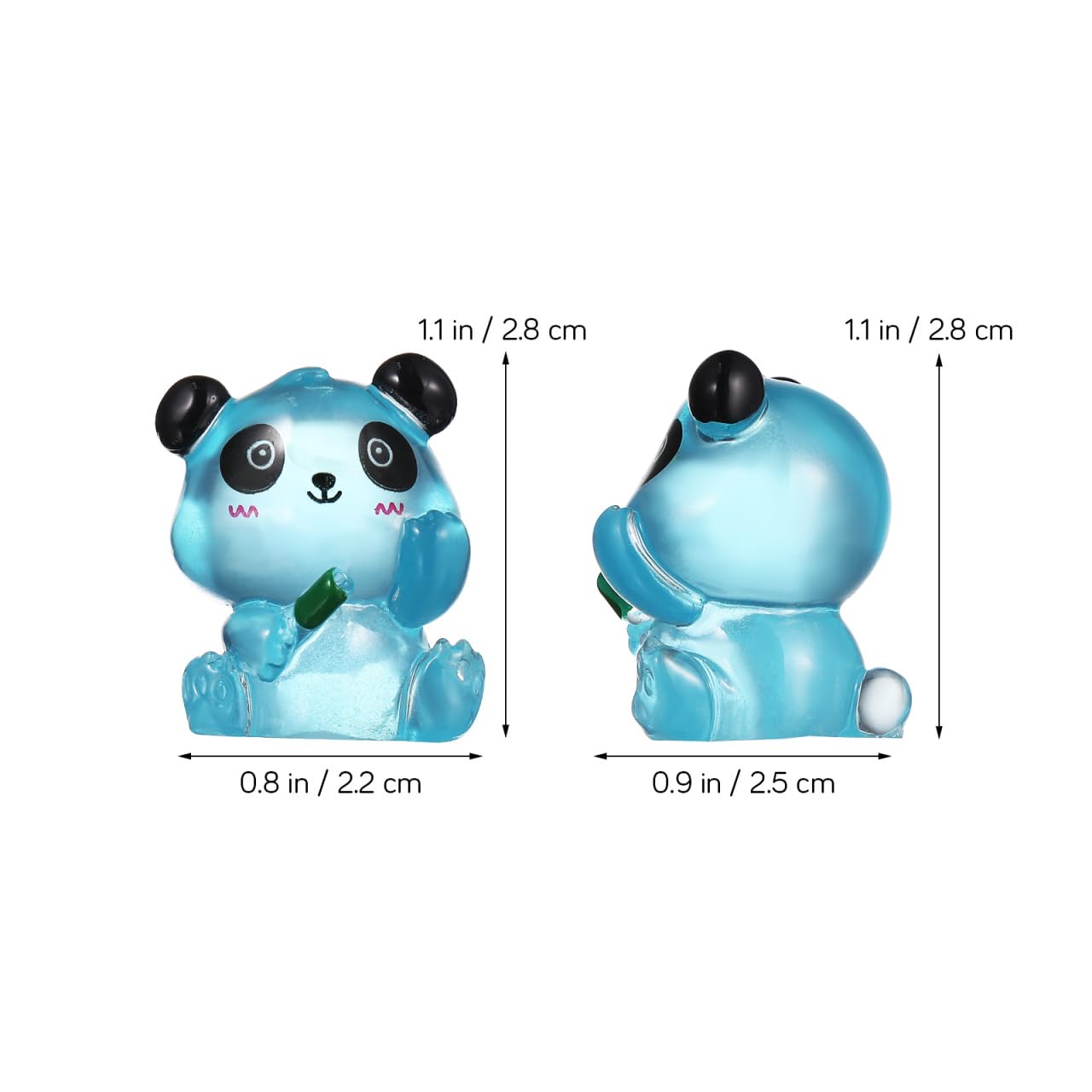 56 Pcs Glow in the Dark Mini Resin Panda Figures Tiny Luminous Animal Figurines for Garden Indoor Decor Miniature Panda Sculptures for Fairy Garden Party Ornaments - Image 3