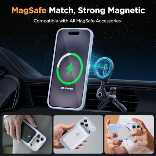 Image of miracase Magnetic for iPhone 17 Pro Hard Shell Case 6.3 inch & Screen Protector, [Compatible with MagSafe] Military-Grade Protection, Anti-Fingerprint, Slim Thin Phone Case for 17 Pro Cover, Clove Purple