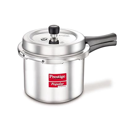 Prestige Popular Svachh Aluminium Pressure Cooker (Tall), 2.0 Litre - Silver, Medium (10163)