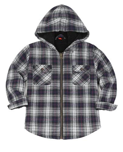 Image of ZENTHACE Boys Sherpa Fleece Lined Flannel Jacket