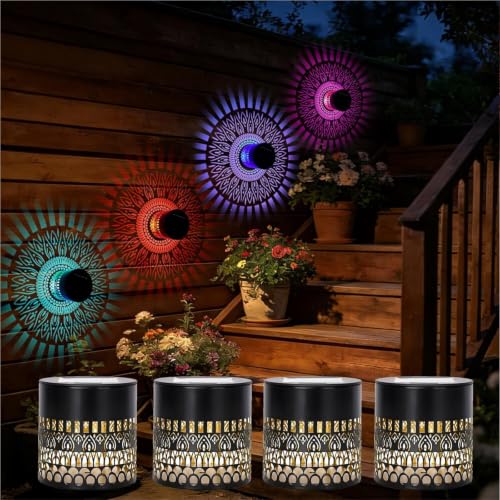 Luces solares mandala impermeables con tecnología de cambio de color exterior