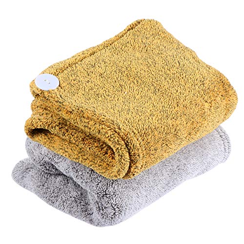 Lurrose 2 Unidades de Toalha de Cabelo de Lã de Coral para Mulheres Rápido Rápido Secagem Rápida Cab