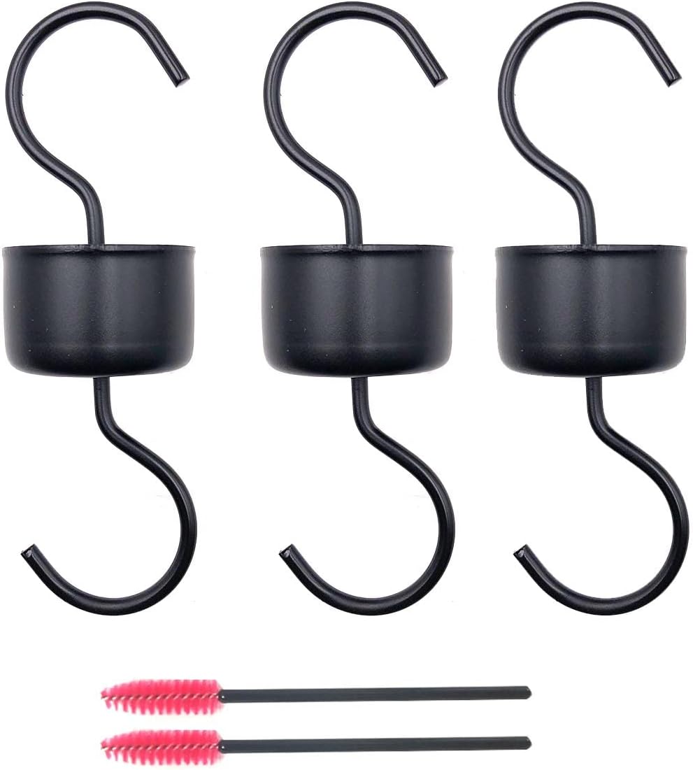 Hummingbird Feeders for Outdoors Never Fade, Accessory Brushes Hang Metal Hooks Rid 3 Pack Black