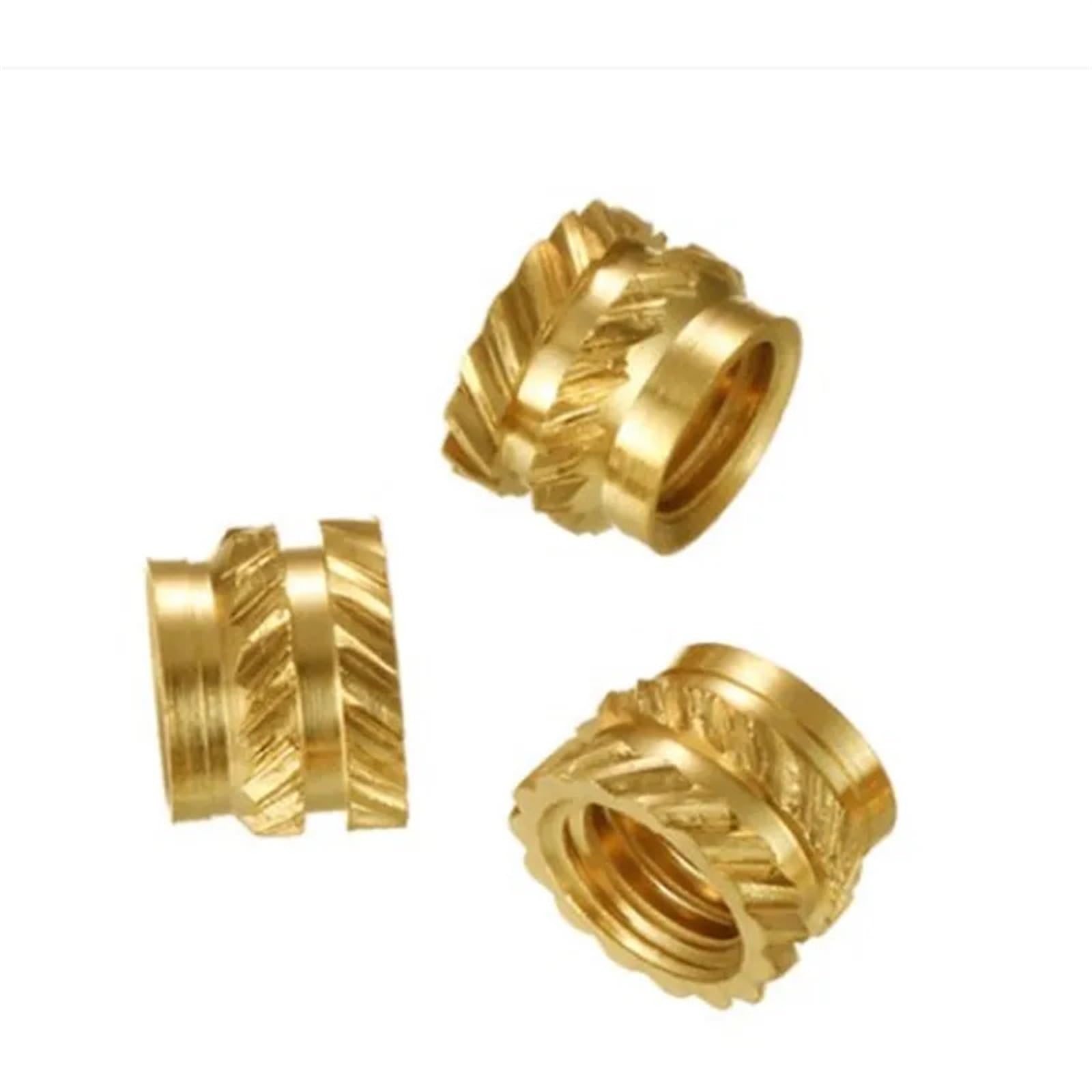 Electroplated Earth Clip Brass Hot Melt Knurled Nut M1.4-M8 for 3D Printer(Length 12mm,M2.5 OD4mm 100pcs)