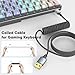 DIOOEER Coiled Keyboard Cable 5FT/1.5M for Gaming, Mechanical Keyboard Wire, All-in-one USB C Coiled Cord (Nylon Braided, Gold-Plated), USB-C to USB-A