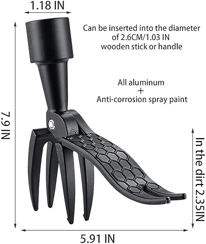 Miniatura 5 de Desyerbar manual de malas hierbas, herramienta para quitar malas hierbas con placa de pie para eliminar malas hierbas, extractor de malezas de
