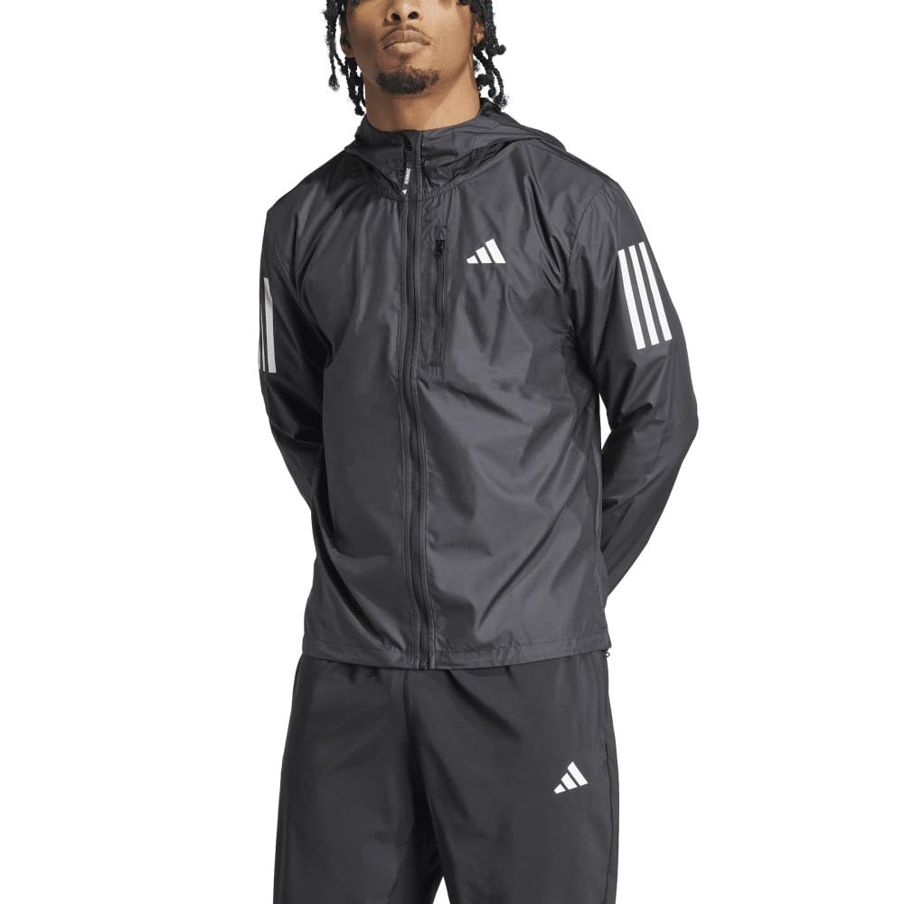 adidas Mężczyźni Own the Run Jacket, Black/White pocket, L