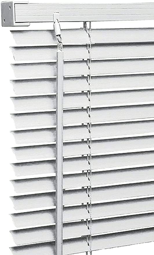 Ruby Deals PVC Venetian Blind Blinds Window 25mm Thin Slats Kitchen Window Blinds Treatments Easy Fit Curtains Trimmable Fittings Home Office(White 135W x 213H cm) โ image 1