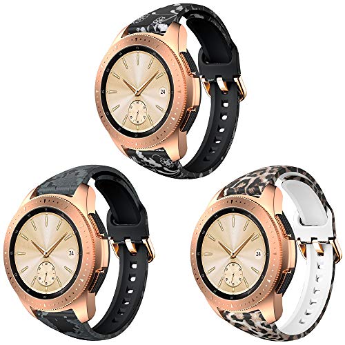 Junboer Sport Slim Silicone Band Compatible with Samsung Galaxy Watch Active/Active2 44mm 40mm/Galaxy Watch 3 41mm/Galaxy Watch 42mm/Gear Sport, 20mmThin Soft Narrow Sport Replacement Strap Wristband