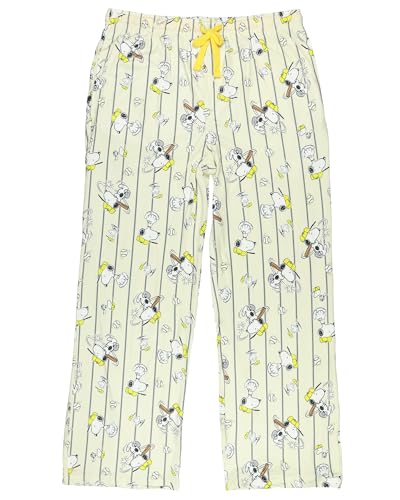 Peanuts Pajama Pants Mens Snoopy Baseball All Over Print Lounge Bottoms3