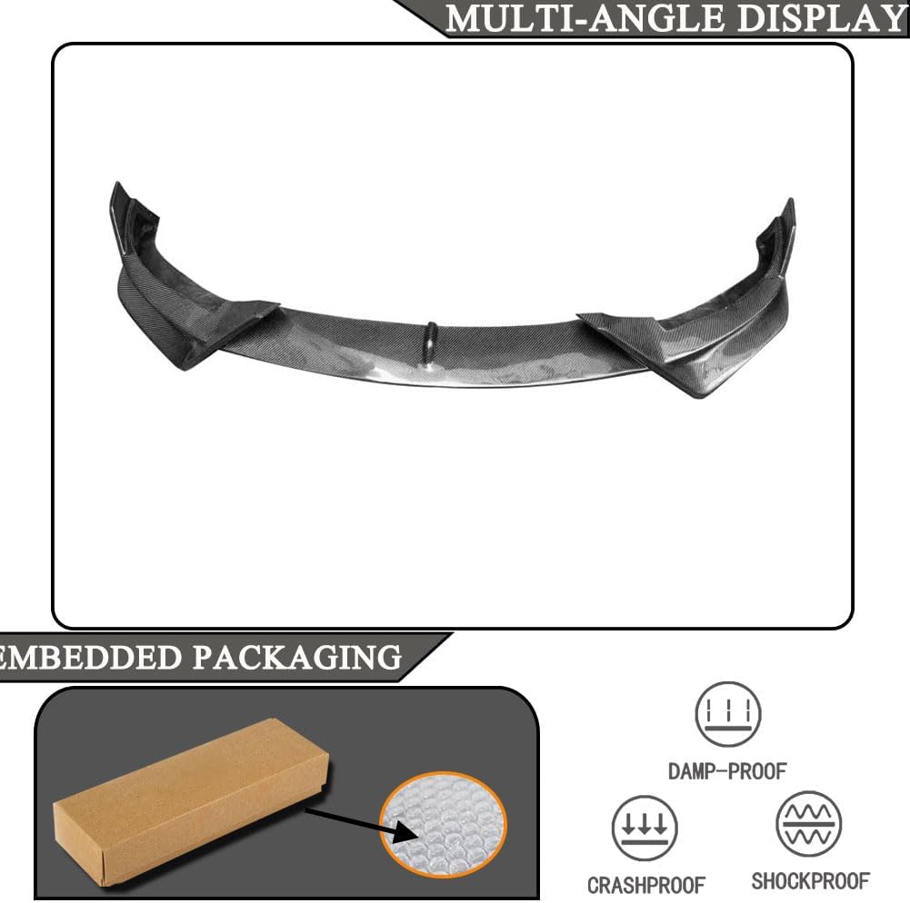 Real Carbon Fiber Front Bumper Lip Compatible with Tesla Model Y Sport Utility 2019-2024 Auto Front Chin Spoiler Splitter Protectory Factory Outlet